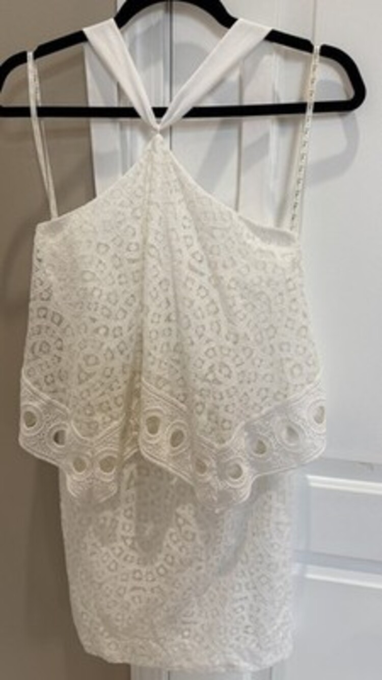 Lilly Pulitzer Dress White Pearson Resort Oyster Shell Lace Halter Size 00